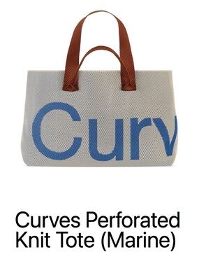 Curves Perforated Knit Tote in Marine